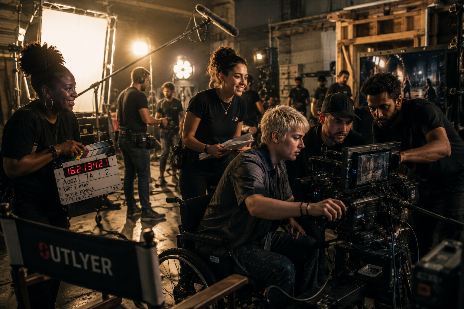 Film set — 0utShine participants on a real production.